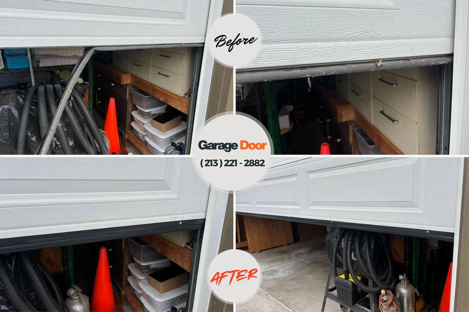 Before and after: garage door repair Harper, TX